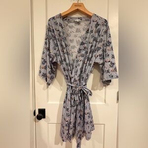 Vera Bradley Floral Hedgehog Robe - Light Blue